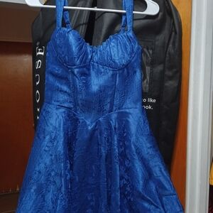 Elegant Blue Strapless Dress